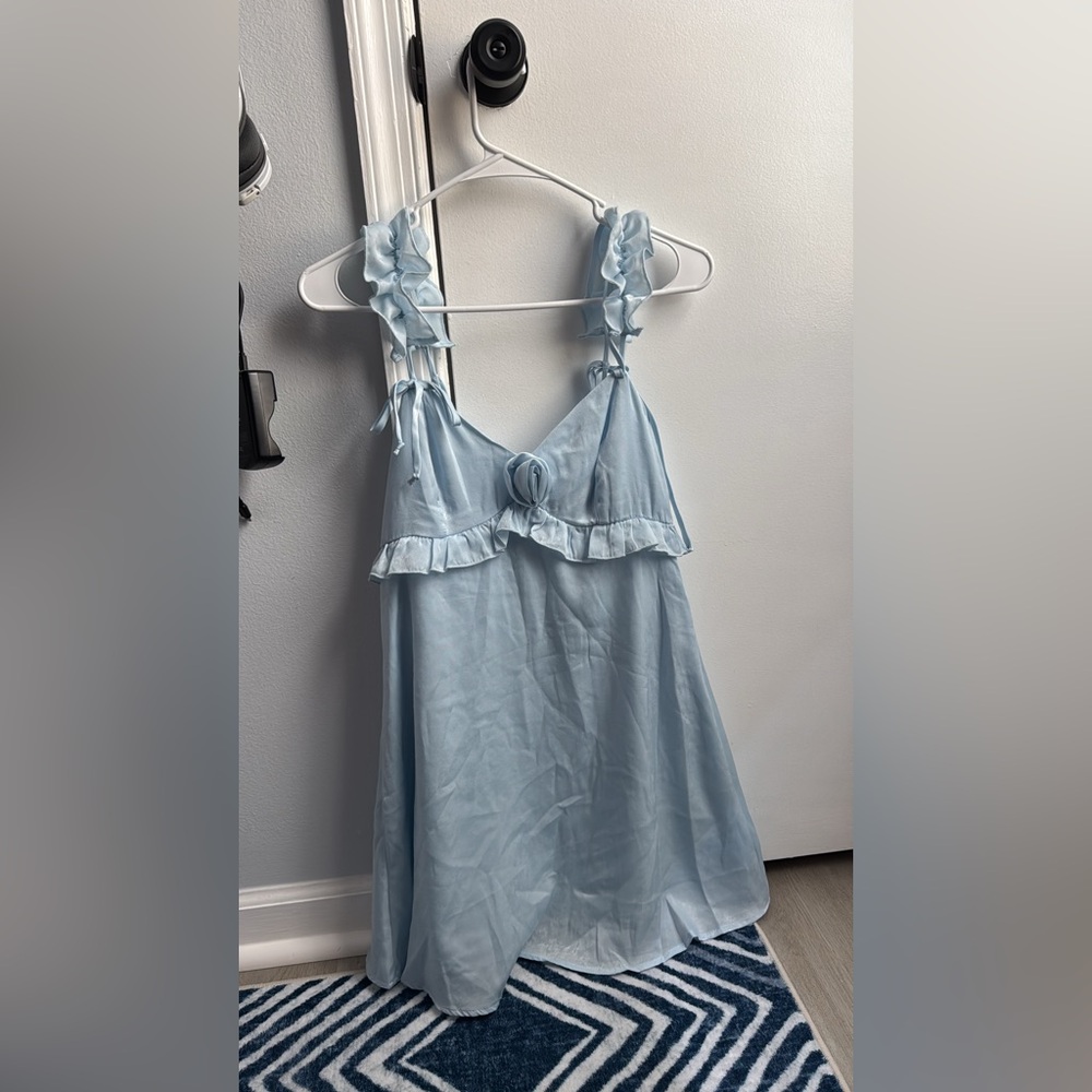 Light Blue Ruffled Women's Wild Fable Dress